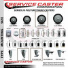 Service Caster 4'' Black Poly Wheel Swivel 7/16'' Grip Ring Stem Caster with Brake SCC-GR20S414-PPUB-BLK-TLB-716138